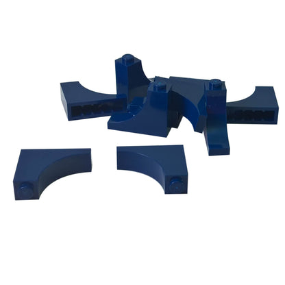 Dark blue inverted arch brick 1 x 3 x 2 for LEGO® building structures and curved details
