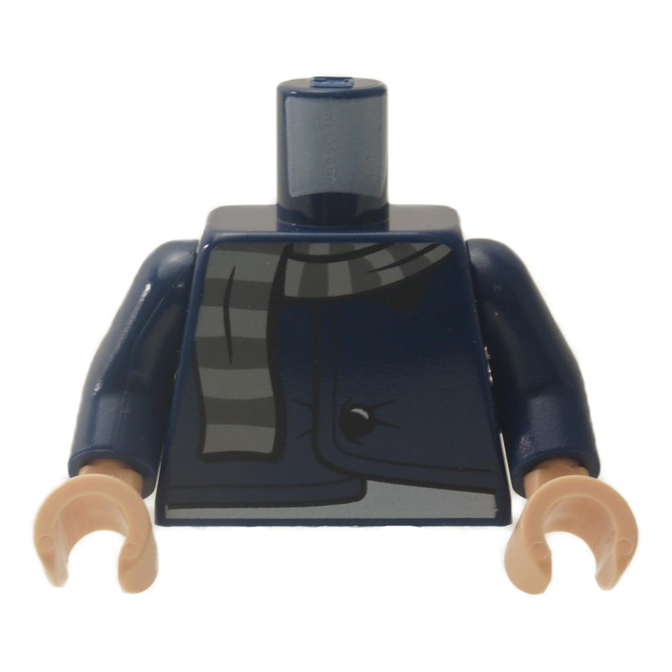 dark blue LEGO jacket torso gray striped scarf 973pb3907c01
