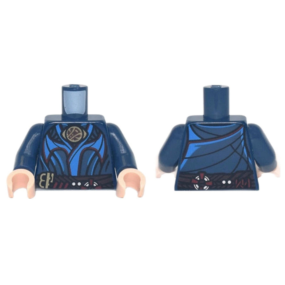 dark blue LEGO layered robe torso gold medallion sash 973pb4654c01
