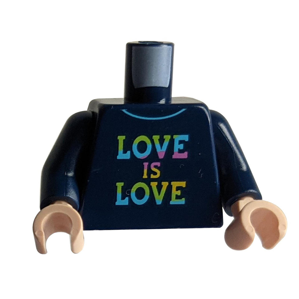 dark blue LEGO love is love statement shirt torso 973pb4445c01
