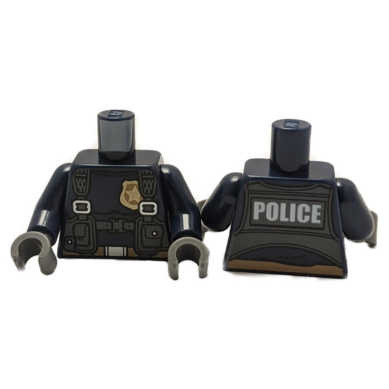 dark blue lego police harness torso gold star badge police back 973pb3567c01
