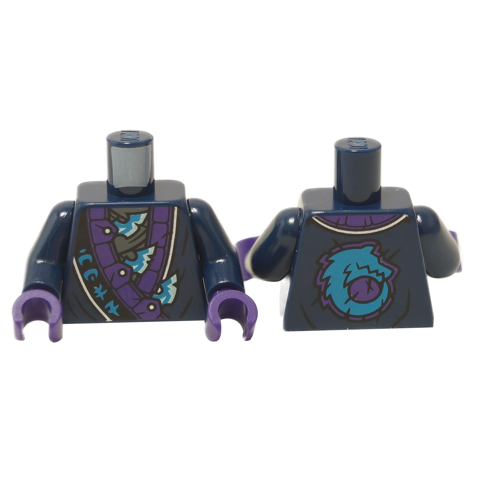 dark blue LEGO robe torso purple trim wolf emblem 973pb5545c01
