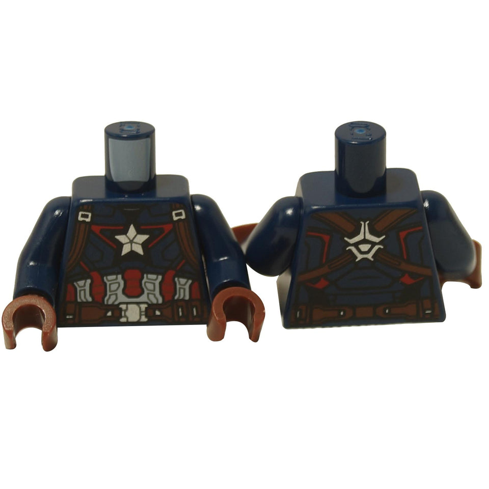 dark blue LEGO superhero torso silver star suit 973pb4328c01
