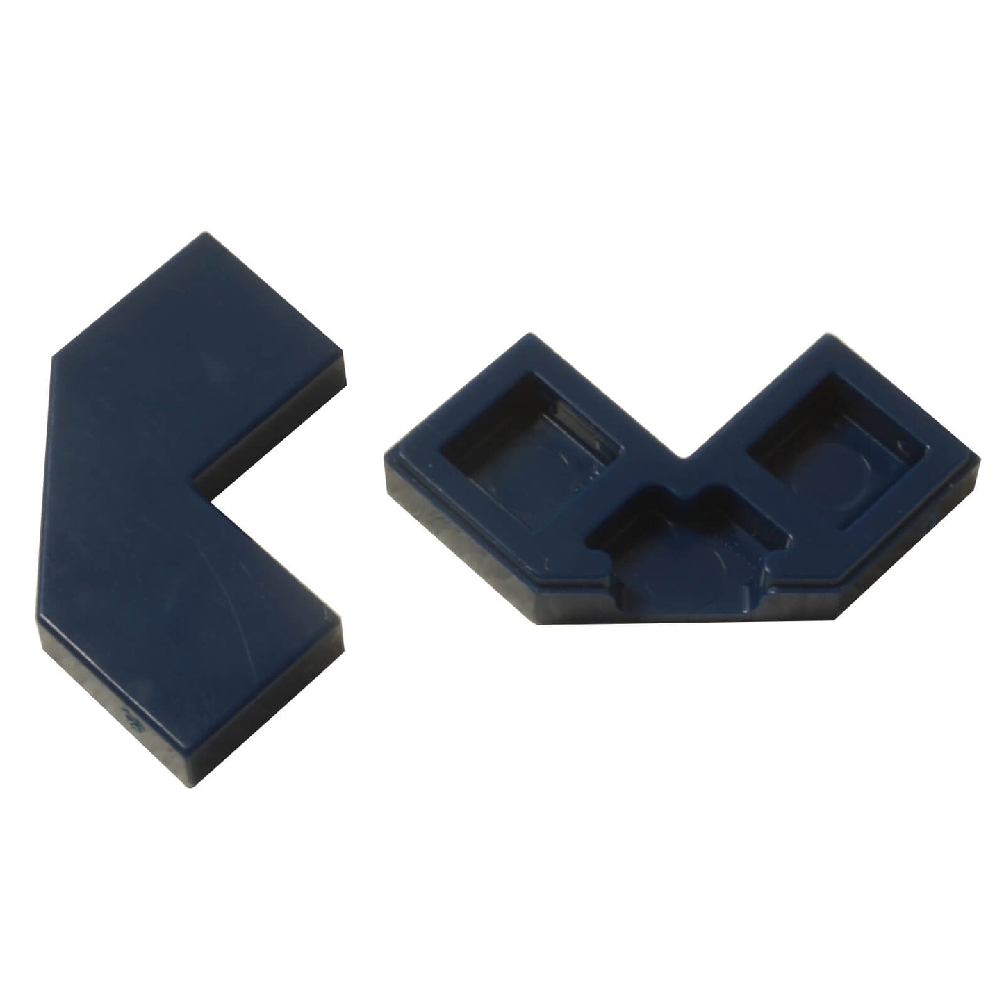 Dark blue modified facet Tile 2 x 2 for angled detailing, decorative surfaces, and clean LEGO® builds
