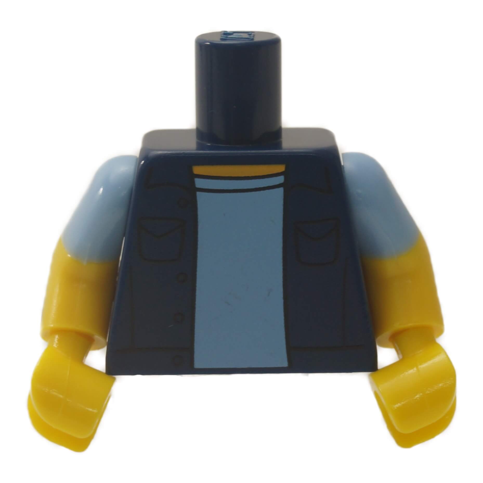 dark blue LEGO vest torso light blue shirt tattoo arm 973pb1991c01
