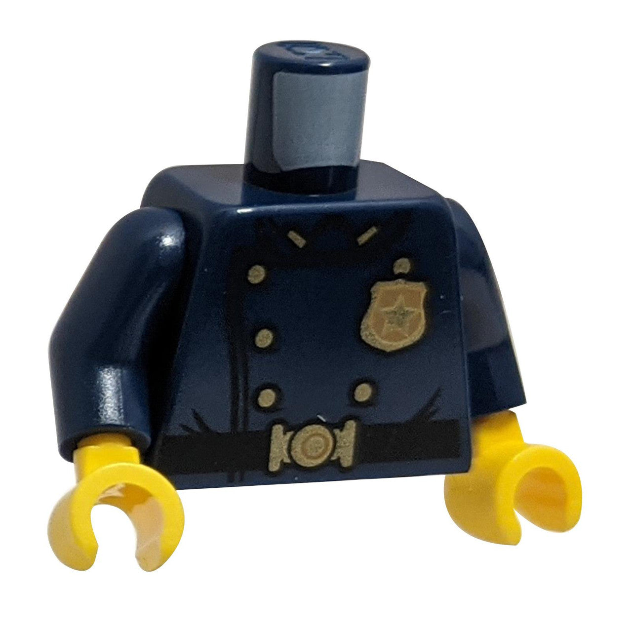 dark blue LEGO vintage police uniform torso gold star badge 973pb4127c01
