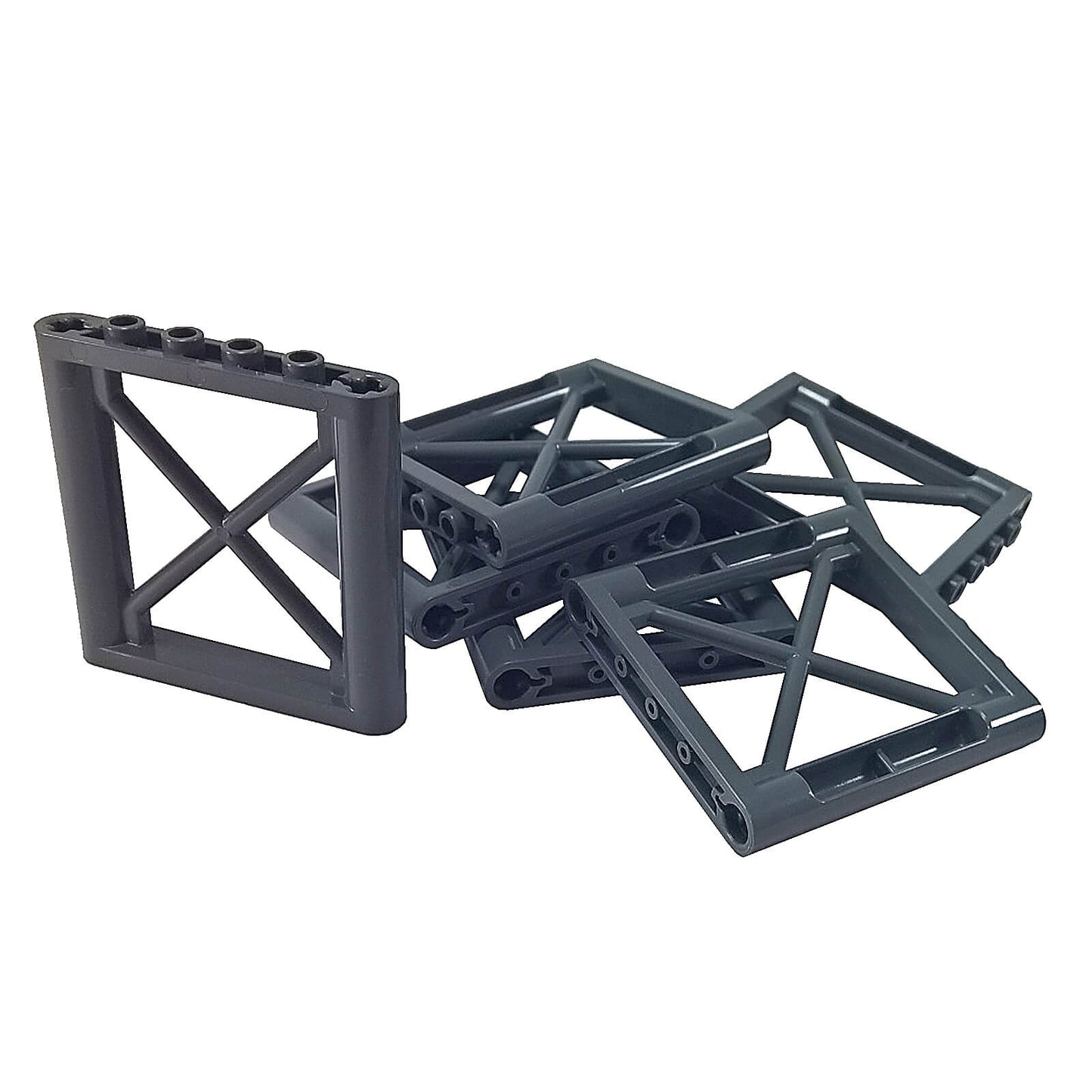 Donker blauwgrijs 1 x 6 x 5 rechthoekige ligger steunstuk met open frame ontwerp (64448)
