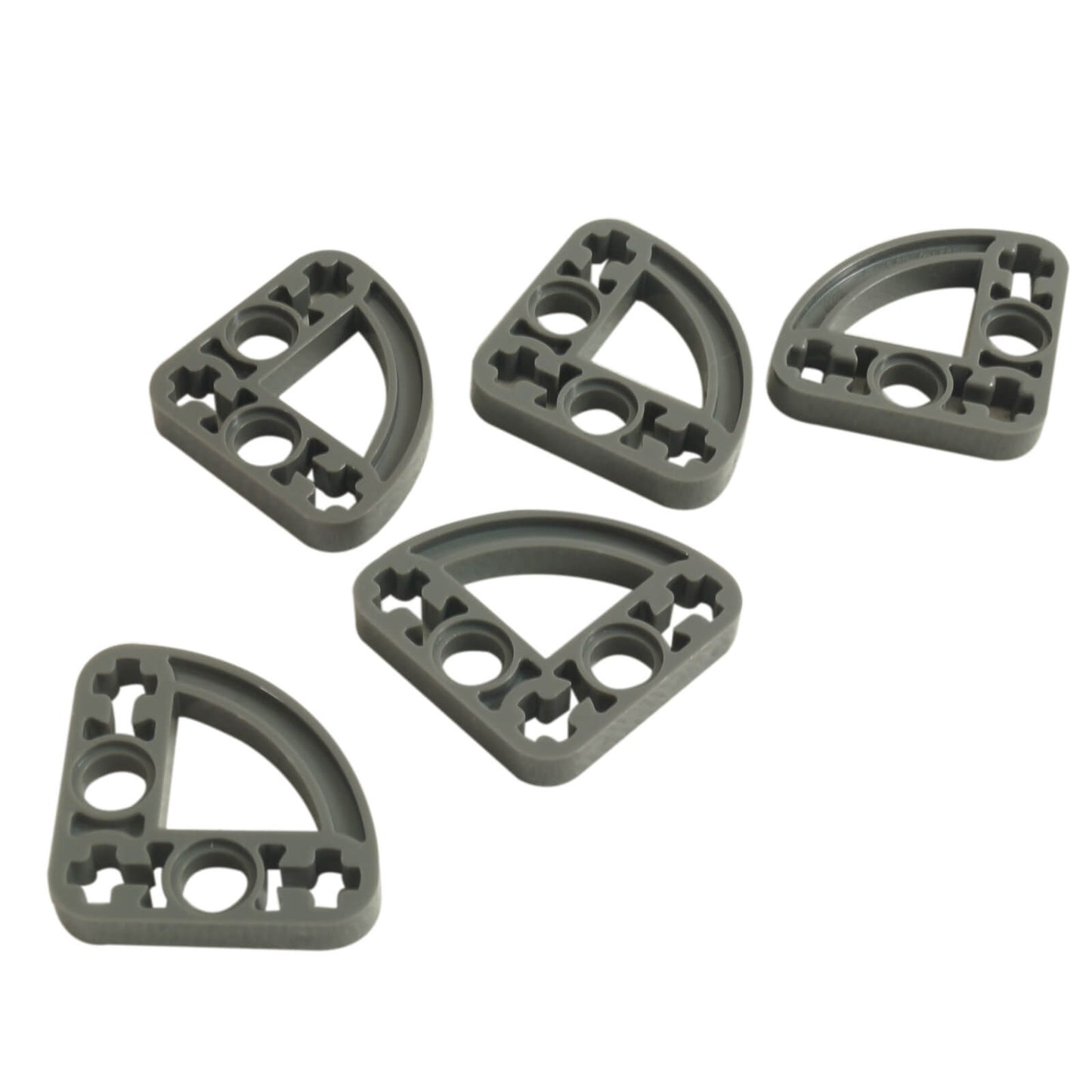 Dark bluish gray Technic liftarm modified L-shape quarter ellipse thin 3 x 3 (32284) for curved frames
