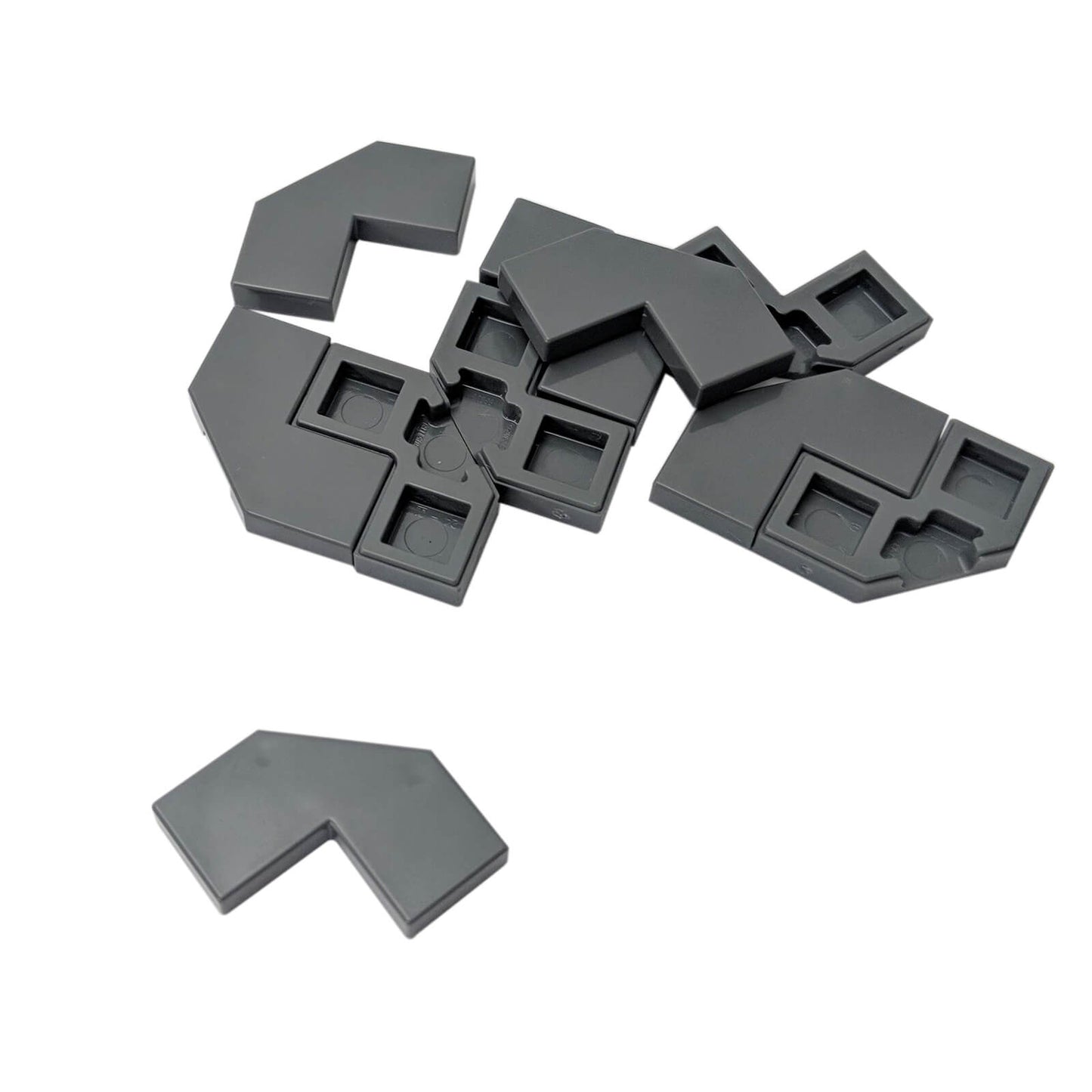 Dark bluish gray modified facet Tile 2 x 2 for angled detailing, decorative surfaces, and clean LEGO® builds
