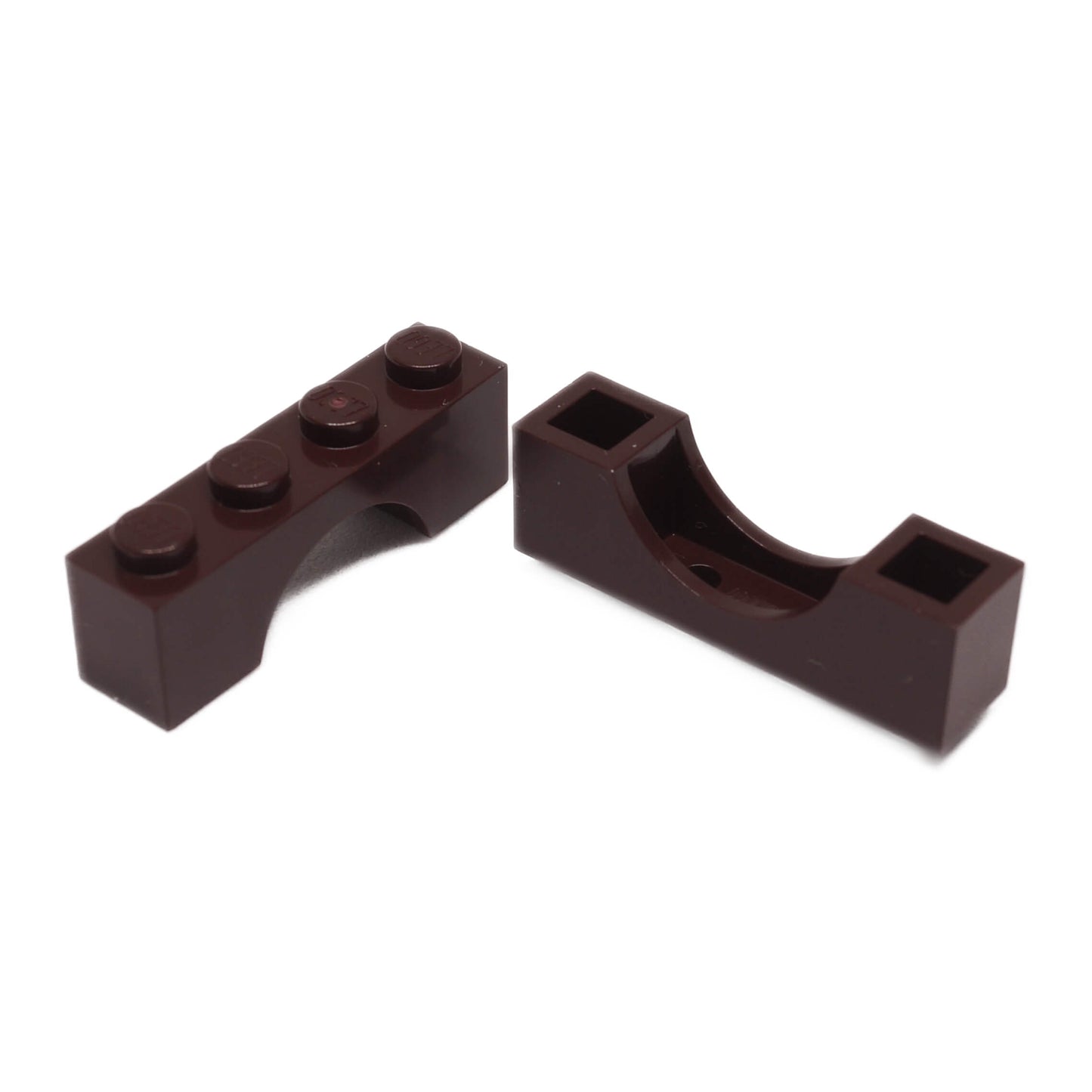 Dark brown arch 1 x 4 brick part 3659 with curved opening for LEGO® building structures and details
