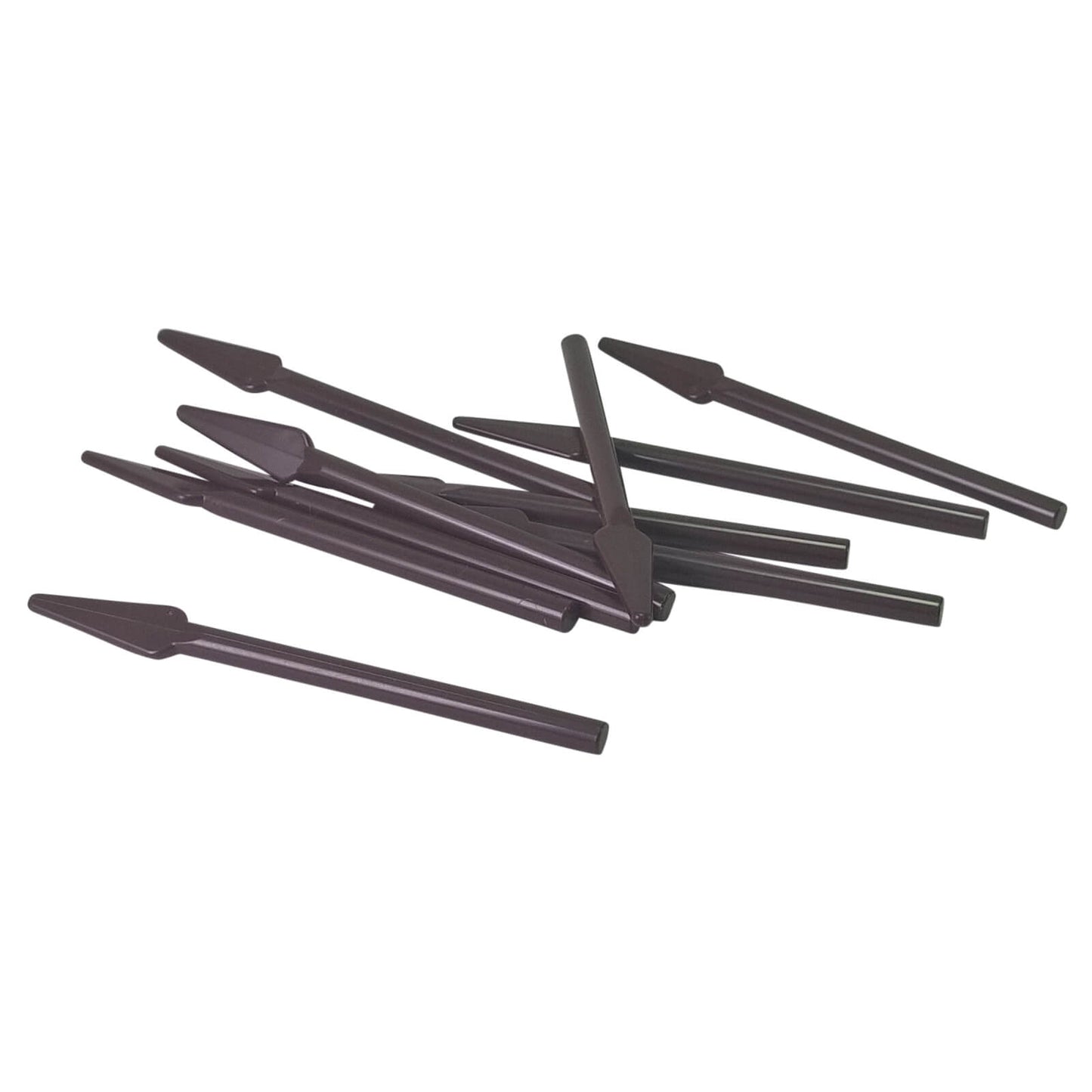 dark brown minifigure pike spear weapon with flat handle end accessory piece
