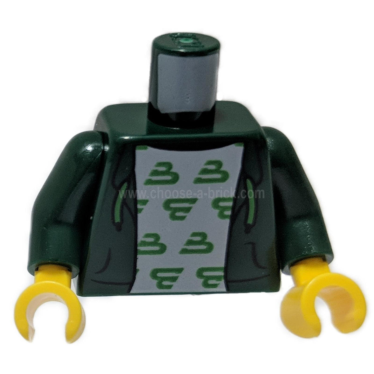 sötétzöld LEGO kapucnis felsőrész világosszürke ing élénkzöld B minta 973pb4134c01

