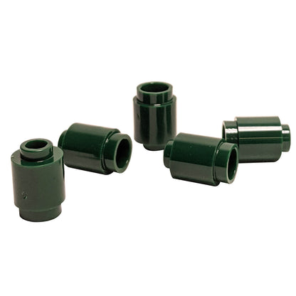 Dark green round 1 x 1 brick part 3062 with cylindrical shape for LEGO® building details and accents
