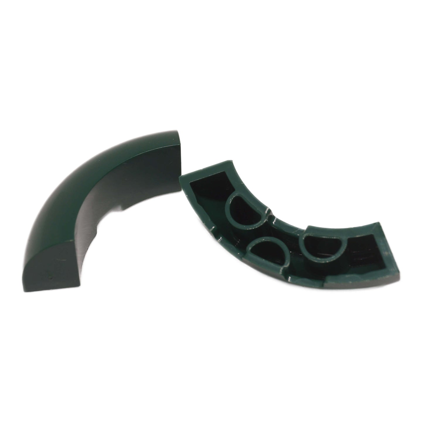 Dark green round corner brick 3 x 3 x 1 without studs for LEGO® building bases and smooth structures

