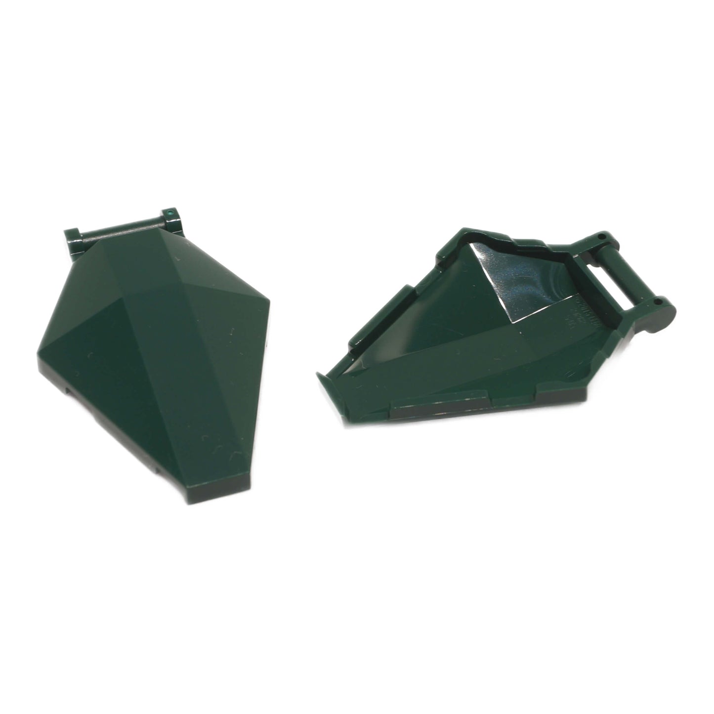 Dark green 6 x 4 x 1 hexagonal windscreen with bar handle for LEGO® vehicle and cockpit builds
