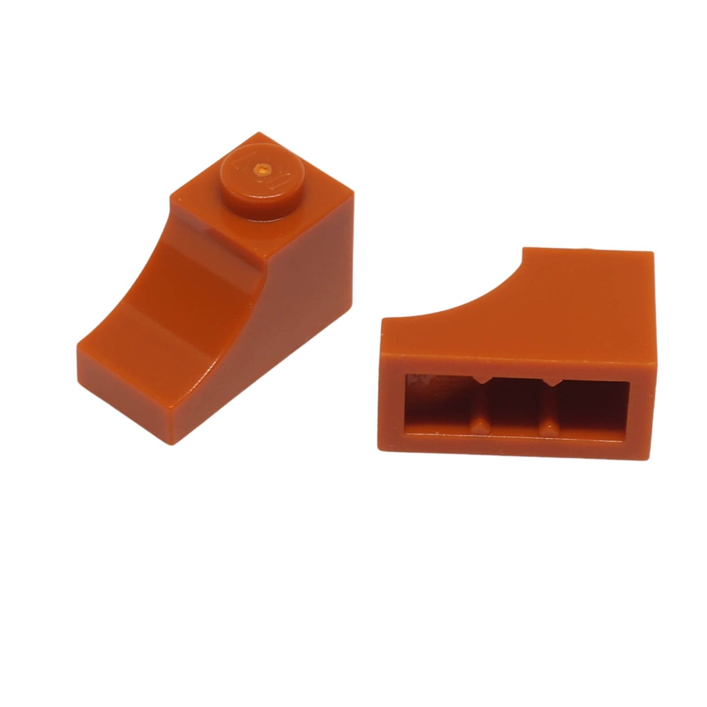 Dark orange inverted arch 1 x 2 for LEGO® building structures and smooth curved details
