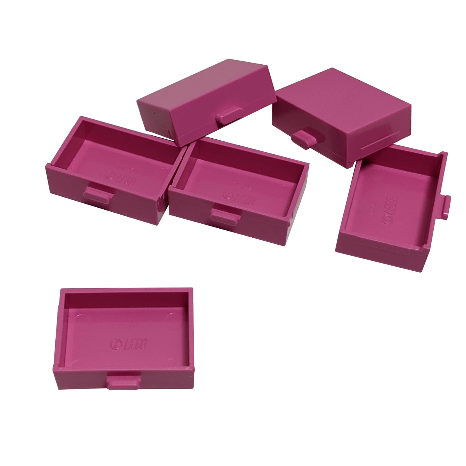 Dark pink cupboard container element measuring 2 x 3 with front drawer, storage-style piece for interior and furniture builds
