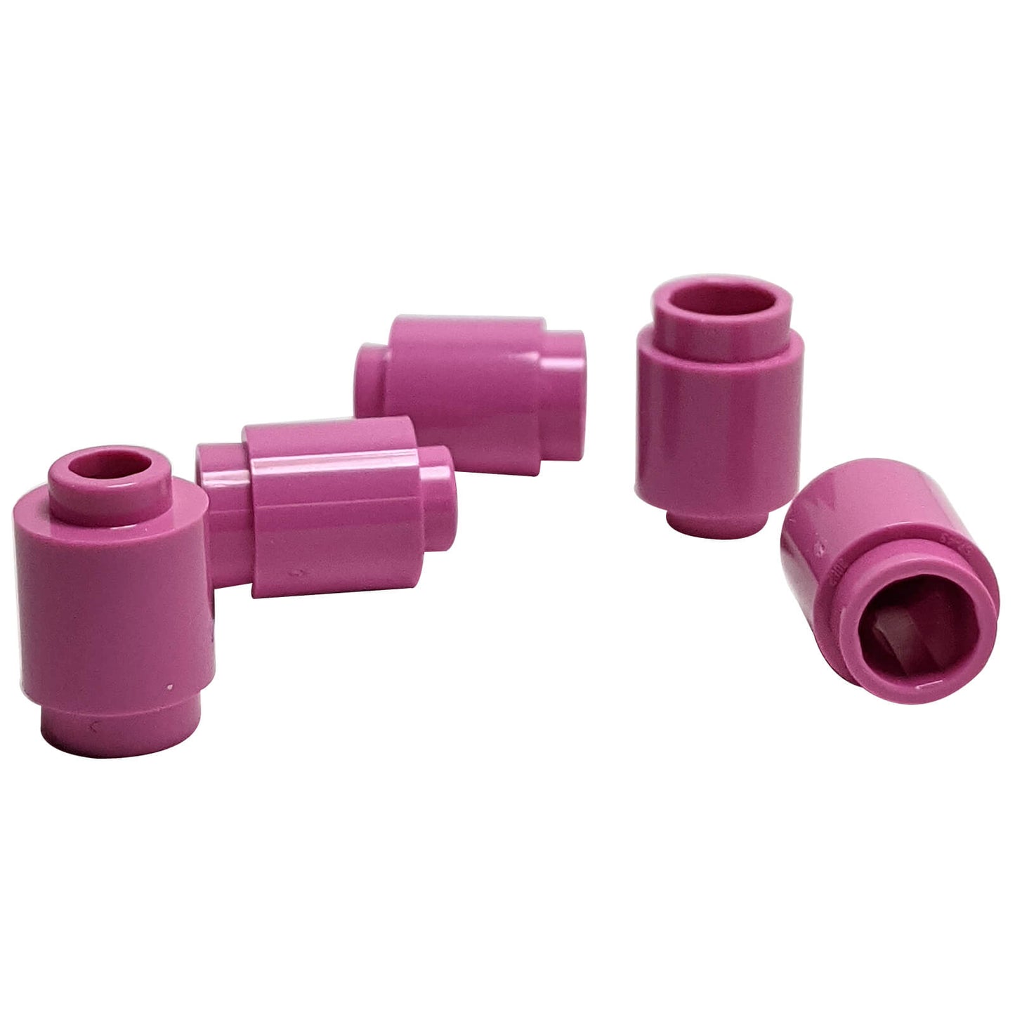Dark pink round 1 x 1 brick part 3062 with cylindrical shape for LEGO® building details and accents
