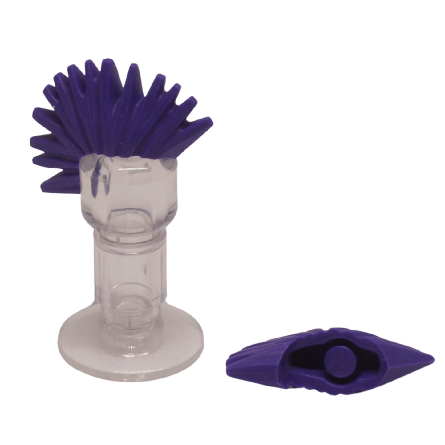 dark purple mohawk minifigure hair piece bold spiked hairstyle accessory

