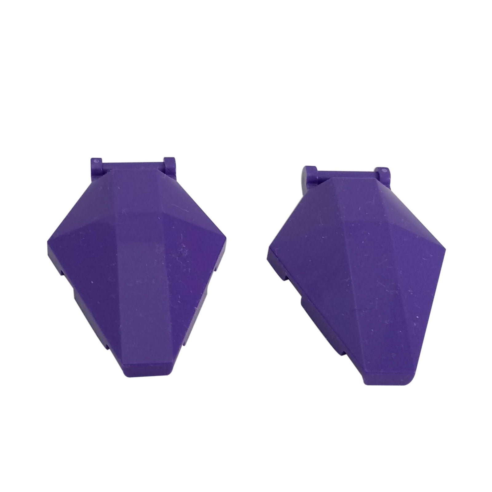 Dark purple 6 x 4 x 1 hexagonal windscreen with bar handle for LEGO® vehicle and cockpit builds
