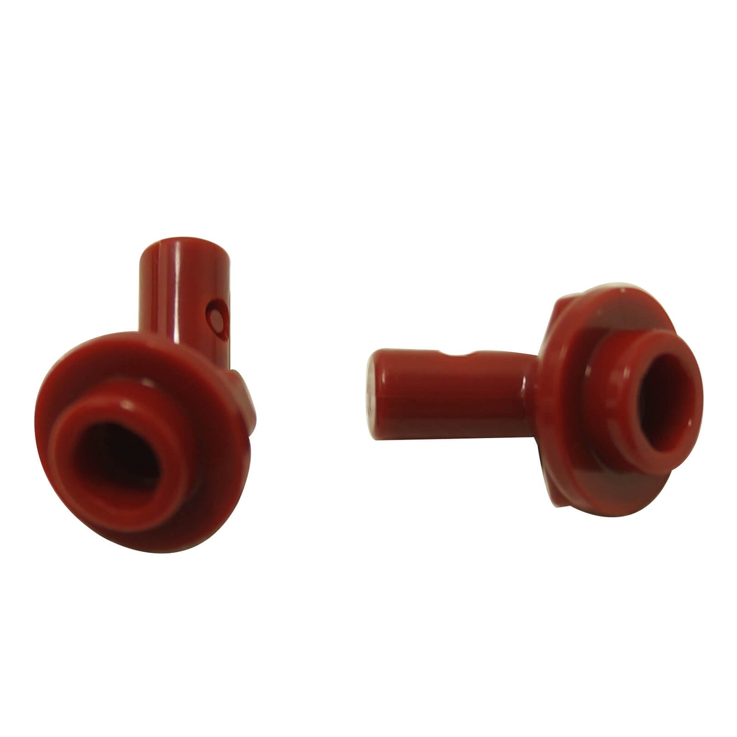 Dark red bar 1L with angled hollow stud for clip connections, small mounts, and compact attachments
