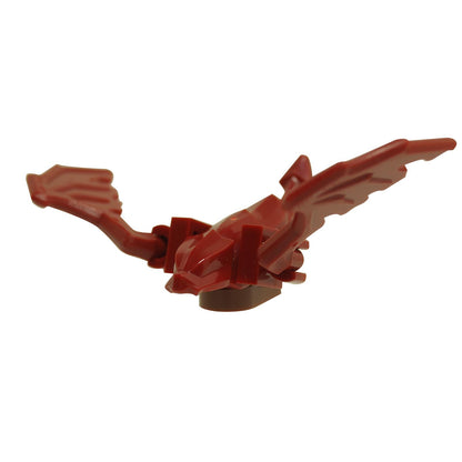 LEGO ciemnoczerwony smok 5986c01 mała figurka smoka z otwartymi przednimi skrzydłami
