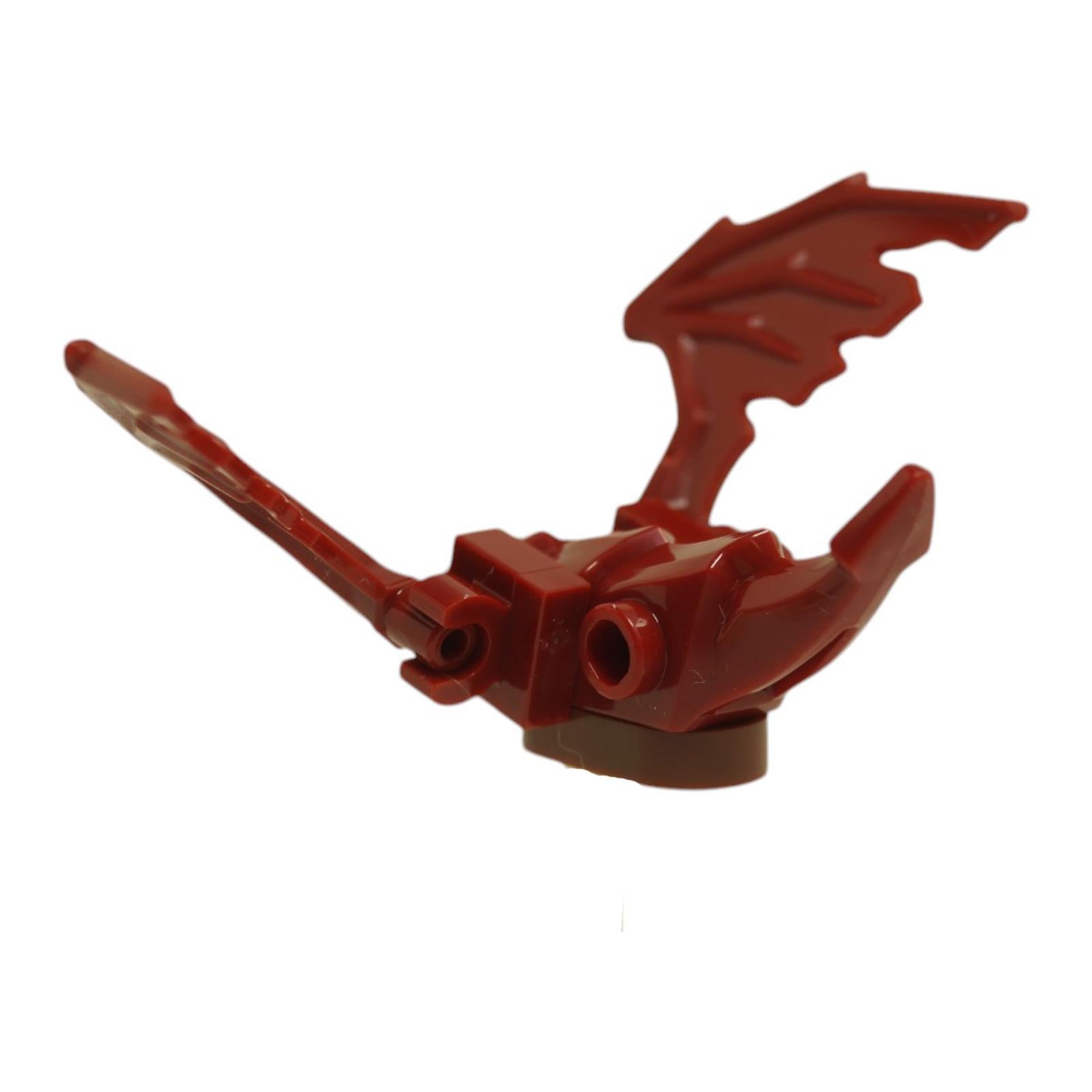 LEGO ciemnoczerwony smok 5986c01 mała figurka smoka, detale tylnego skrzydła
