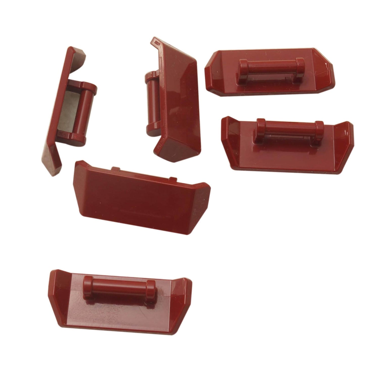 Dark red LEGO® vehicle spoiler with integrated bar handle, used for cars, racers, and custom builds
