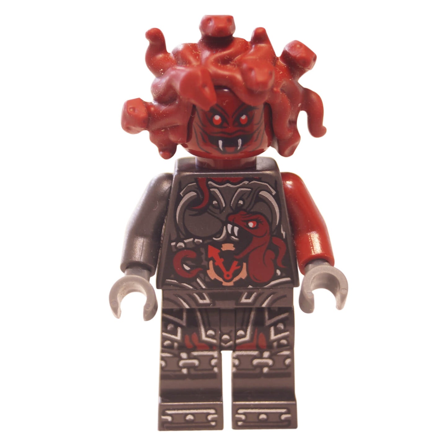 LEGO® NINJAGO General Machia minifigure njo0301 with red serpentine hair and dark armor
