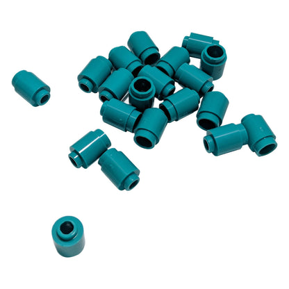 Dark turquoise round 1 x 1 brick part 3062 with cylindrical shape for LEGO® building details and accents
