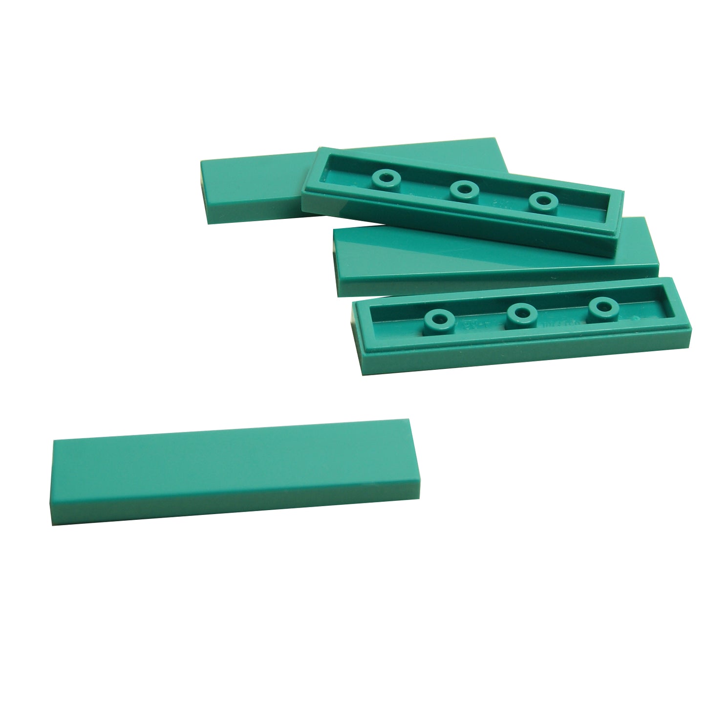 Pièce rectangulaire en carrelage 1 x 4 turquoise foncé pour surfaces lisses, bordures, finitions et constructions propres LEGO®.
