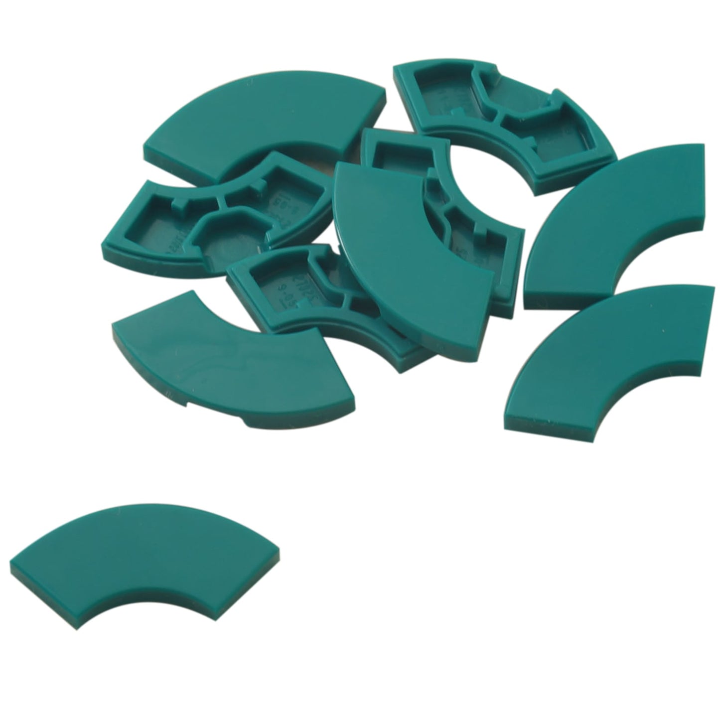 Dark turquoise Tile round corner 2 x 2 macaroni for curved edges, smooth corners, and clean LEGO® builds
