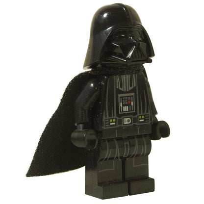 Minifigura de Darth Vader de LEGO Star Wars de Rebels. Una imagen lo muestra con su casco puesto.