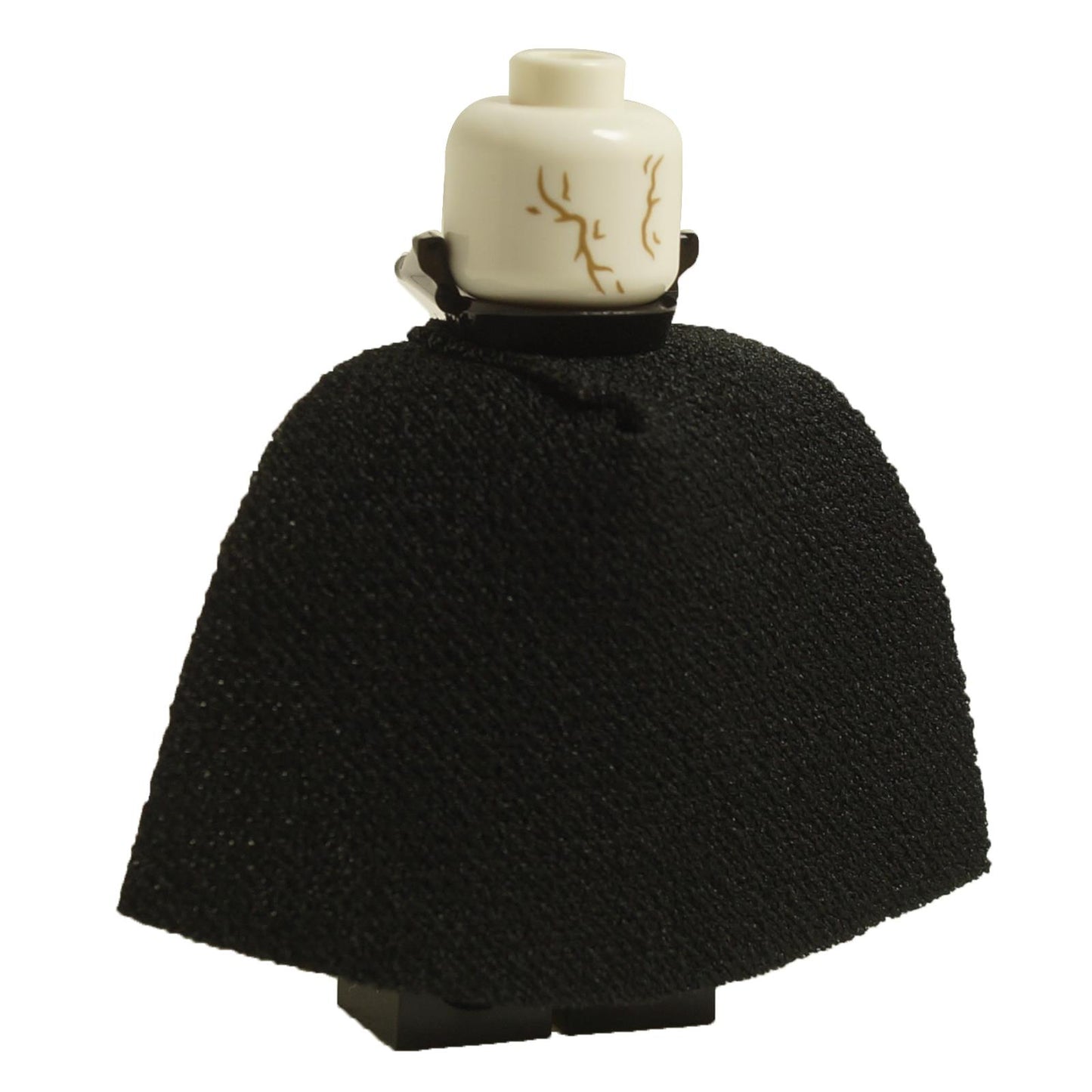 LEGO Darth Vader minifigure back view unmasked with scarred head and black spongy cape sw1249