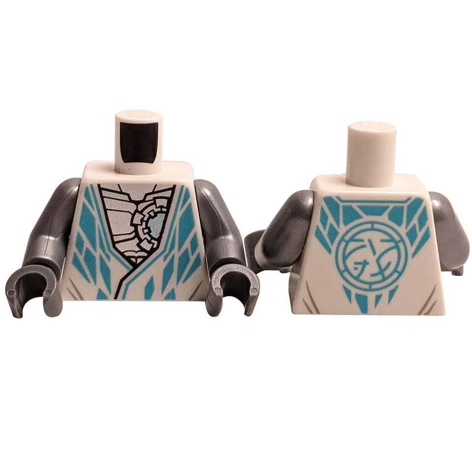 Túnica de torso con ribete de diamantes y logotipo central 