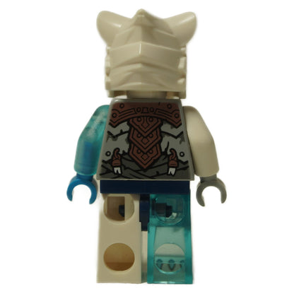 LEGO® Legends of Chima Sir Fangar -minifiguuri (loc102) takapuoli, jossa näkyy yksityiskohtainen turkisvarustus ja kaksiväriset jalat.