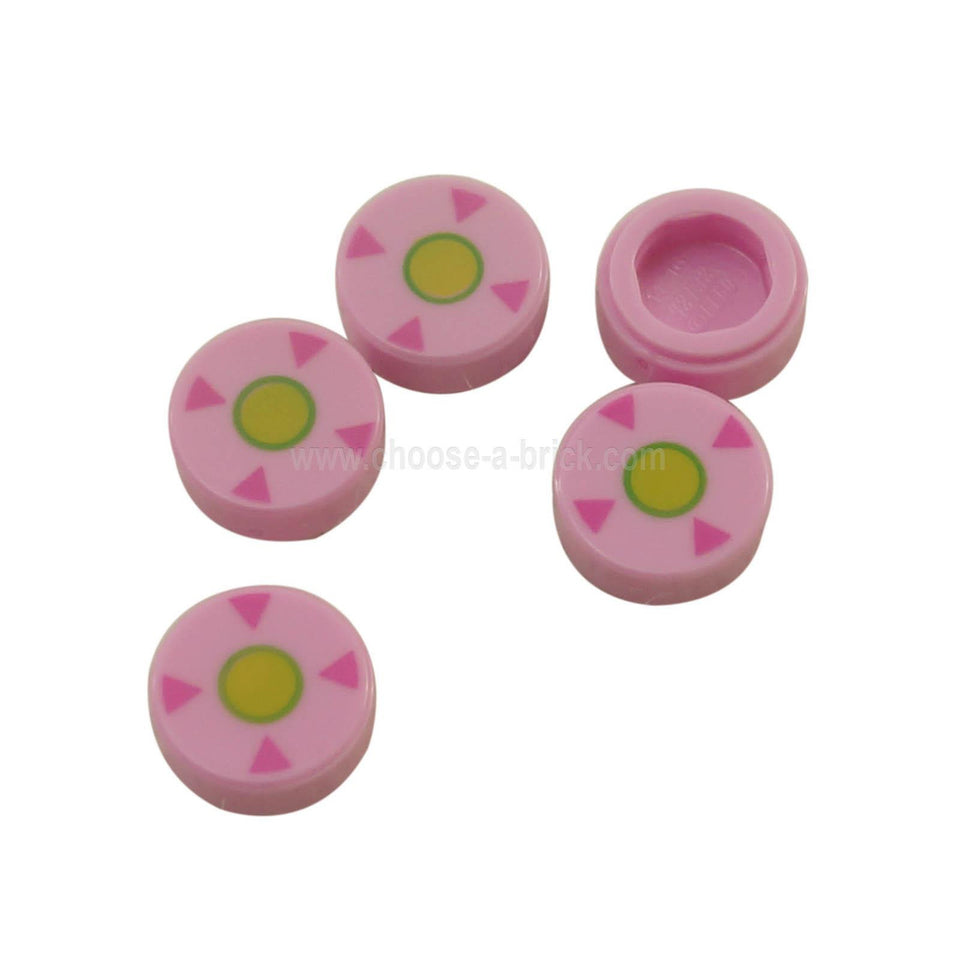 Rosa Chiaro Piastrella, Rotonda 1 x 1 con Rosa Scuro Triangoli e Lime e Verde Chiaro Motivo Circolare