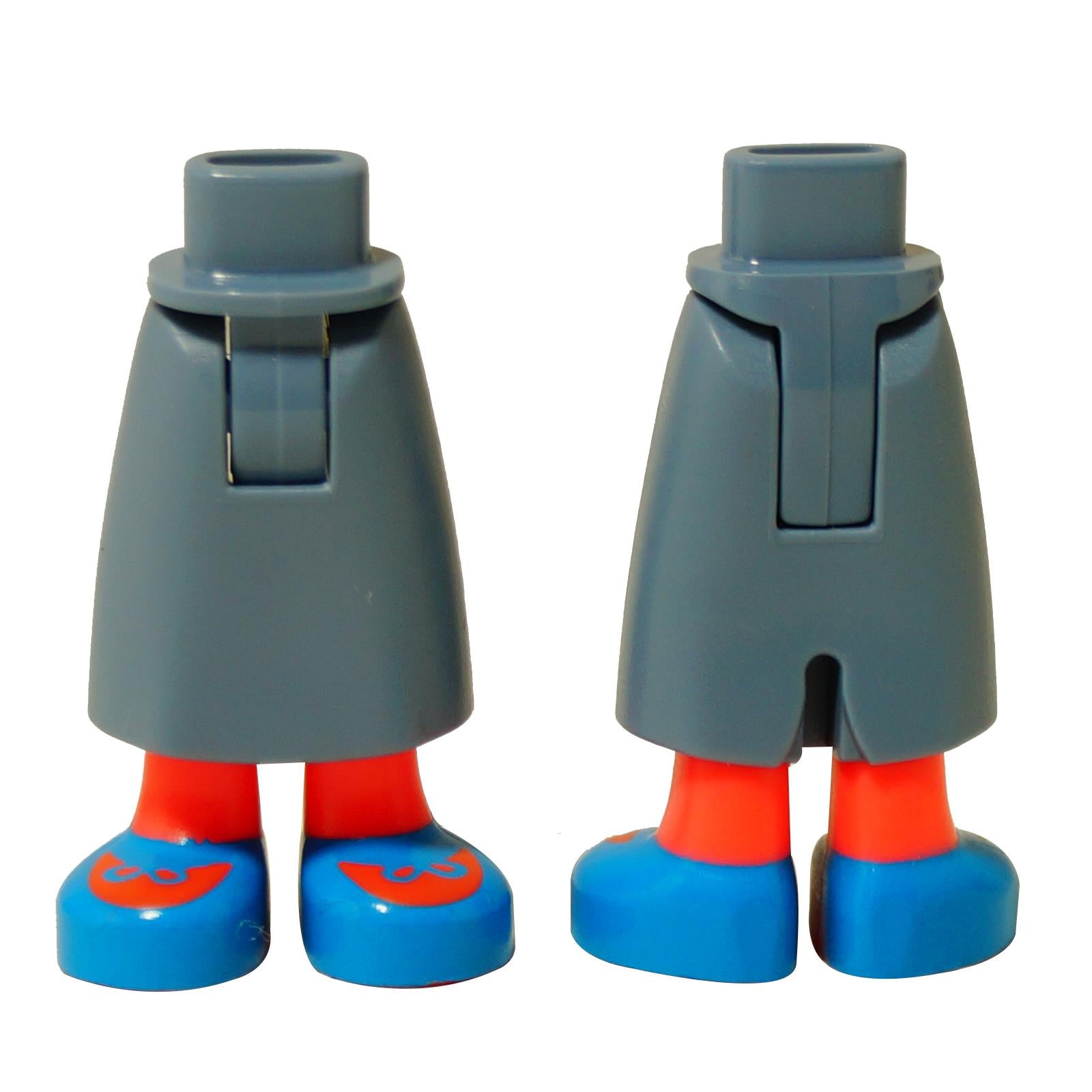 LEGO® pieza de falda de mini muñeca con piernas de color coral y zapatos azules, elemento de cuerpo inferior impreso para mini muñecas Friends