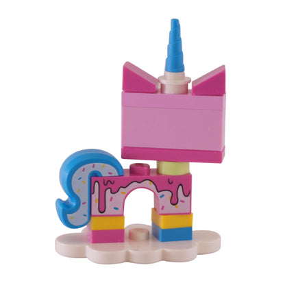 LEGO Dessert Unikitty minifigure COLUNI1-7 pink icing design horn, back view.