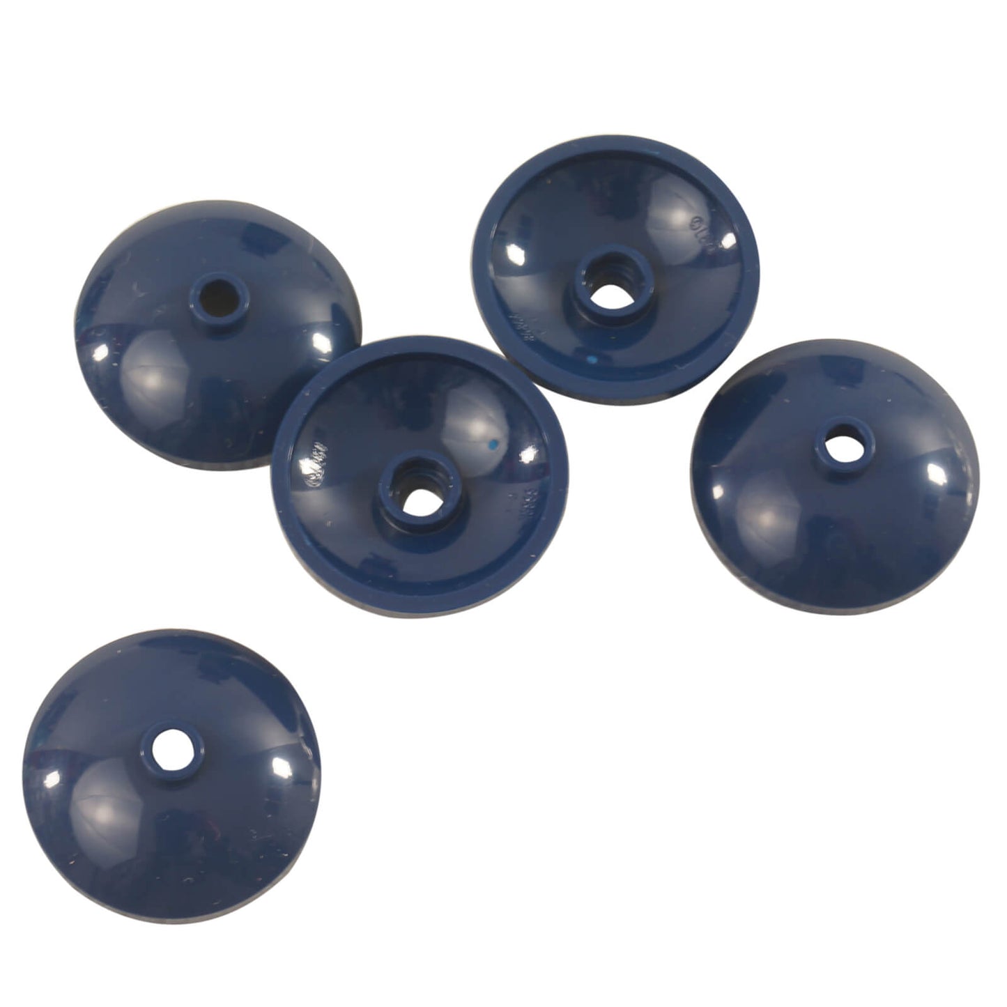 LEGO Dish 3 x 3 Inverted Radar part 43898 shown from top and underside  dark blue