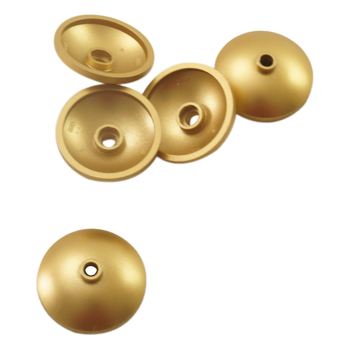 LEGO Dish 3 x 3 Inverted Radar part 43898 shown from top and underside metllic gold