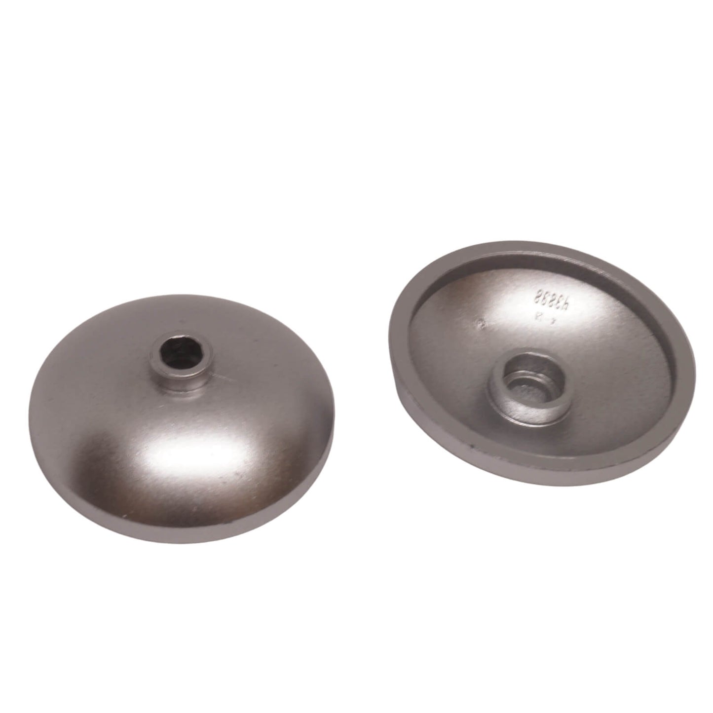 LEGO Dish 3 x 3 Inverted Radar part 43898 shown from top and underside metallic silver