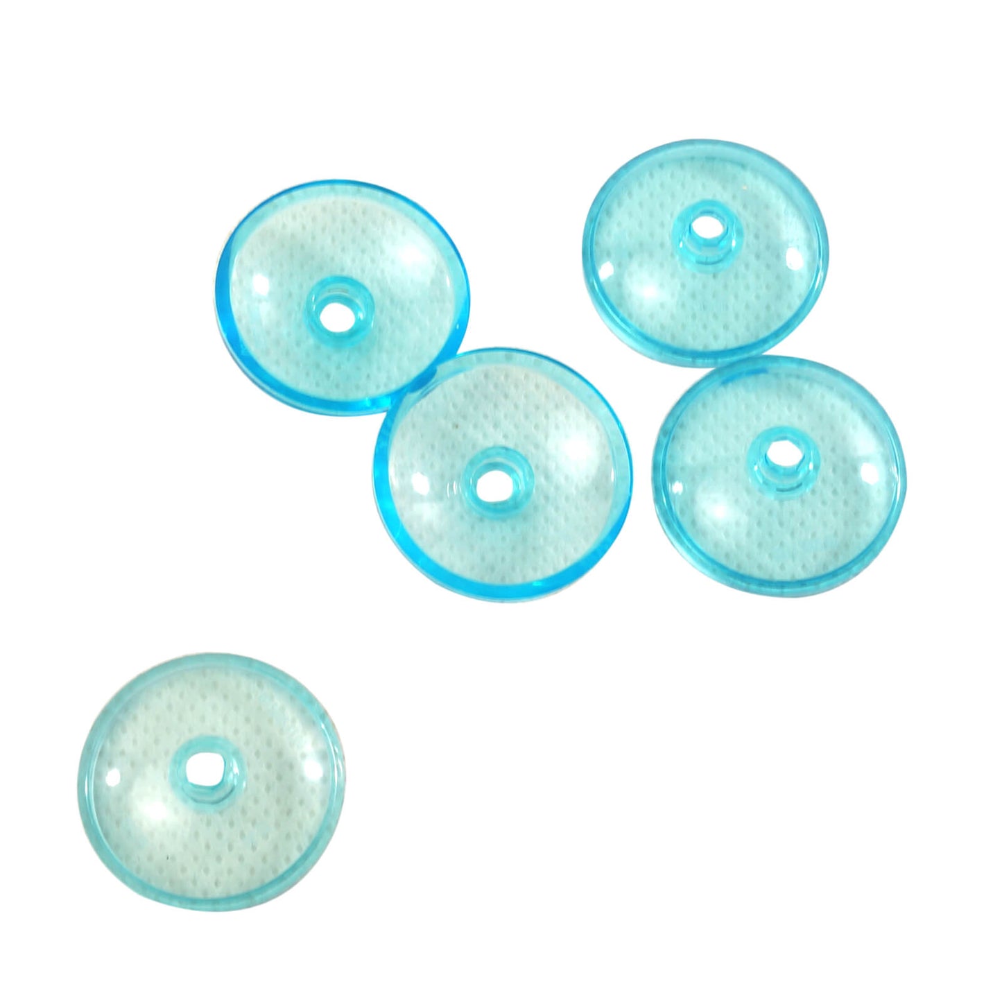 LEGO Dish 3 x 3 Inverted Radar part 43898 shown from top and underside trans-light blue