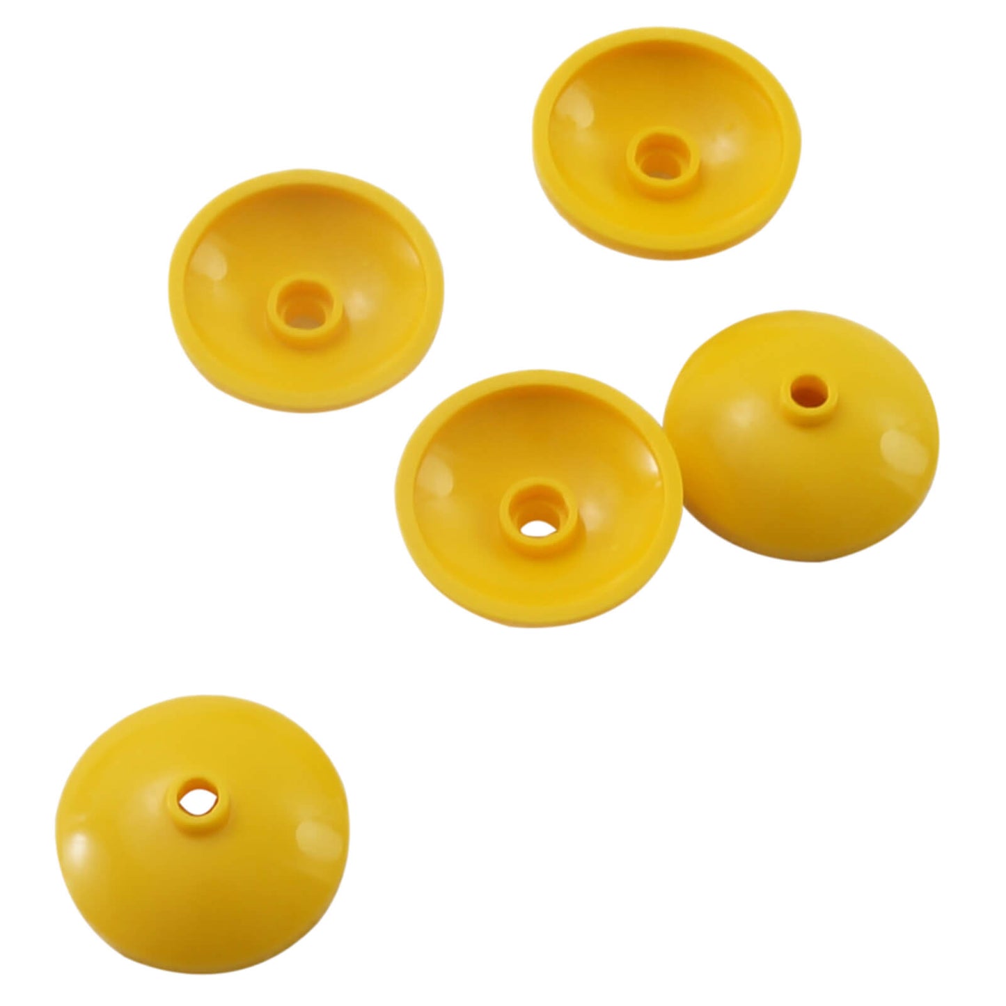 LEGO Dish 3 x 3 Inverted Radar part 43898 shown from top and underside yellow