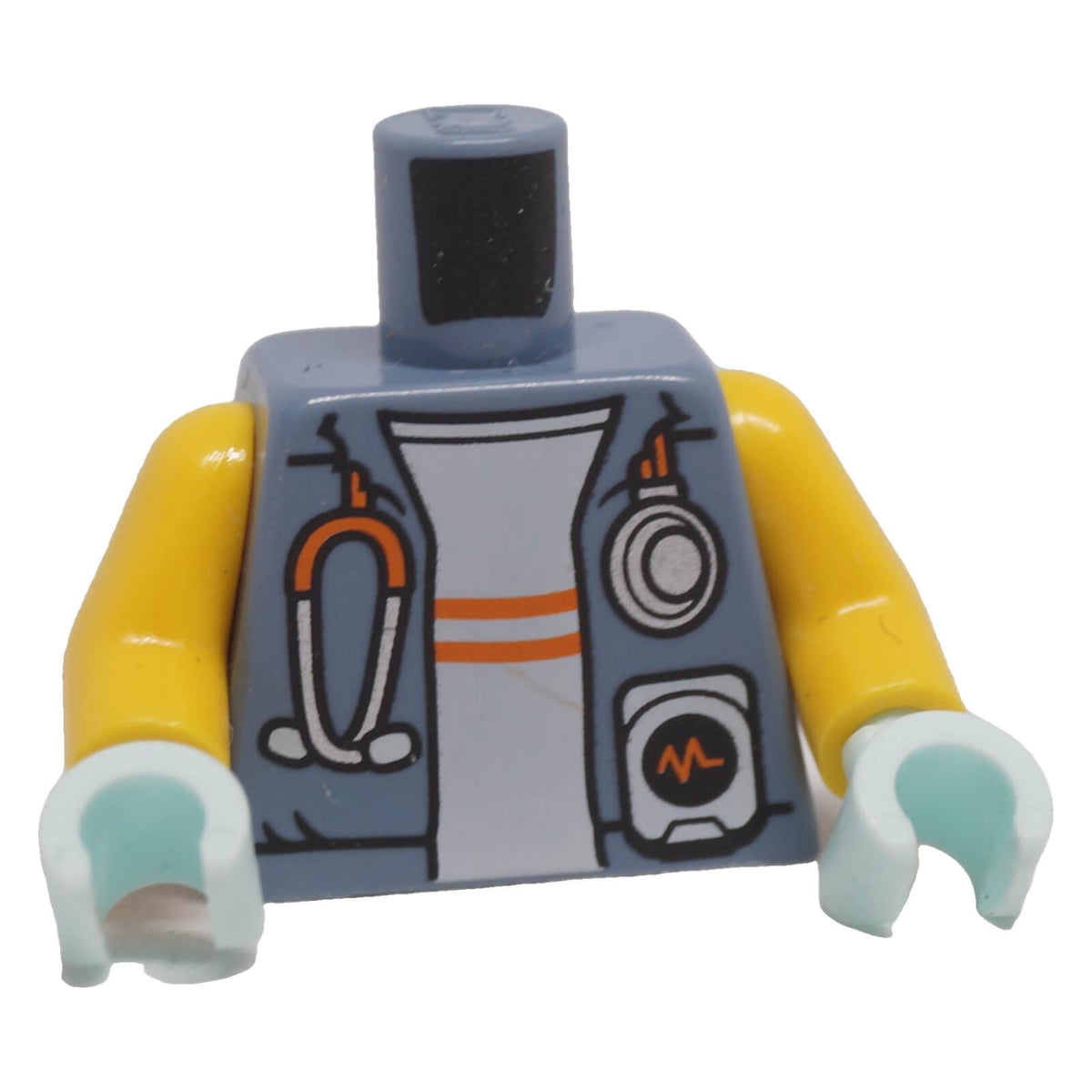 LEGO sand blue doctor torso 973pb5668c01 with stethoscope and medical equipment print
