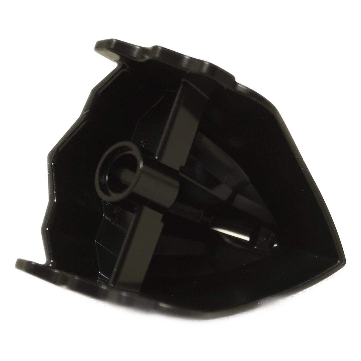LEGO® black dragon head with mech-style eyes and armor pattern, printed dragon head piece part 4921pb04 back view