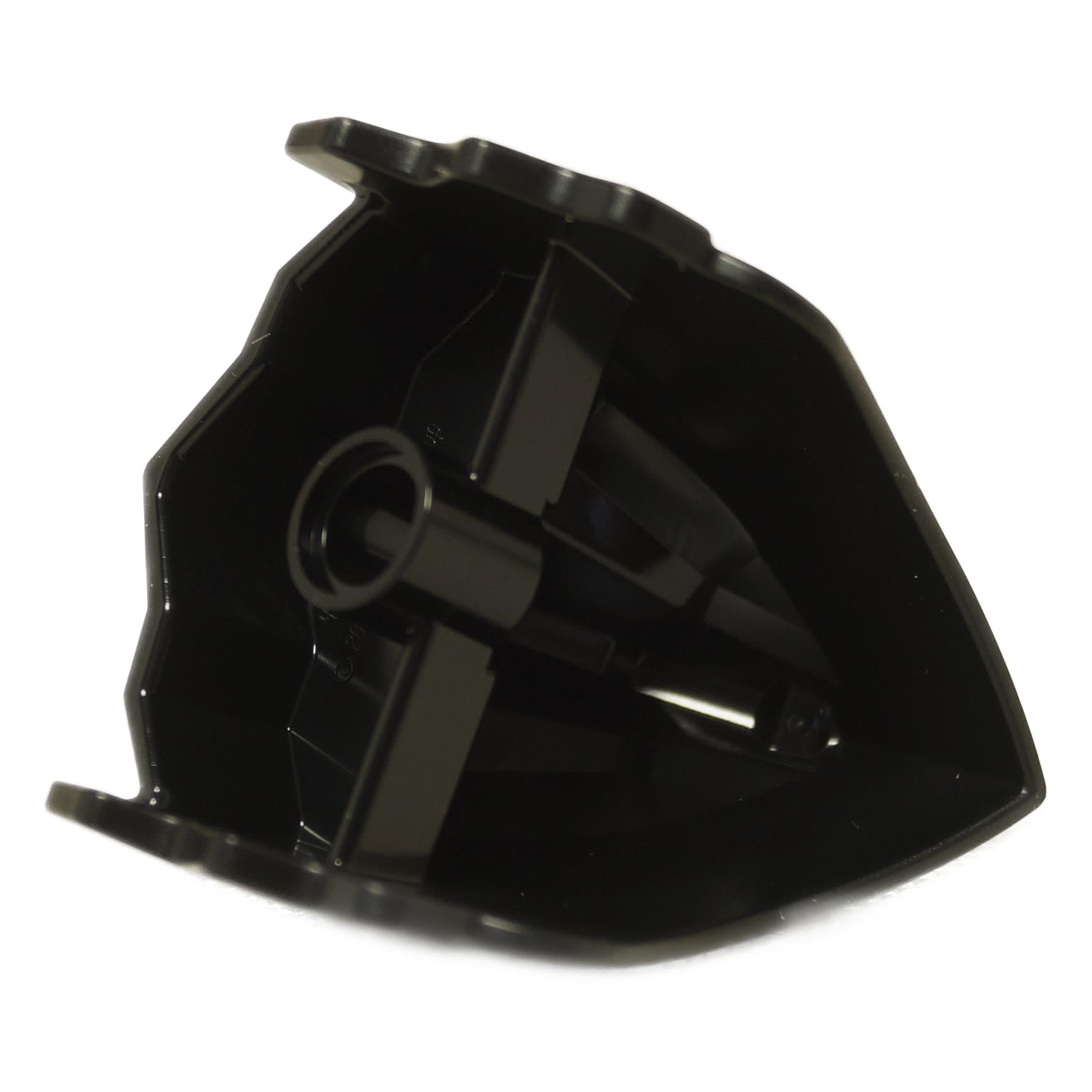 LEGO® black dragon head with mech-style eyes and armor pattern, printed dragon head piece part 4921pb04 back view