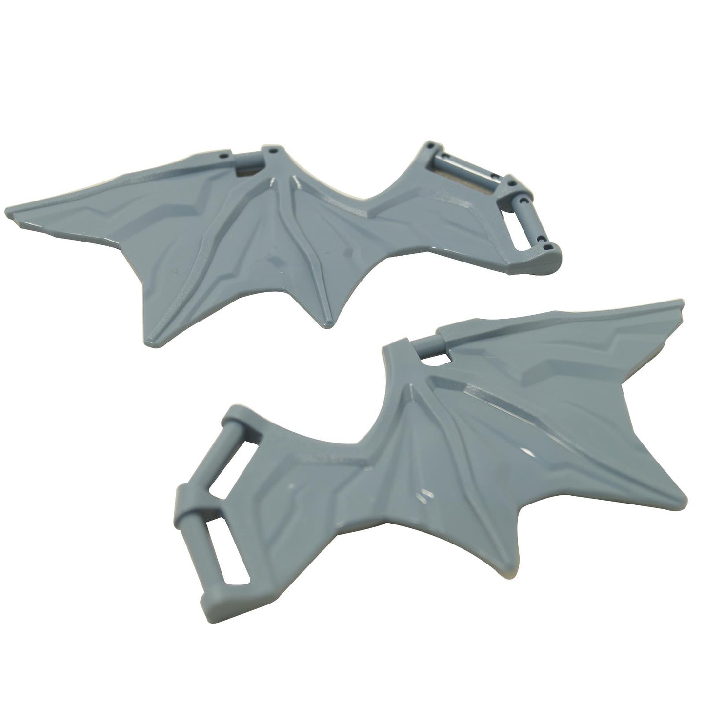 Sand blue LEGO® dragon wing 11x5 element with integrated bar handles detailed molded texture close-up view