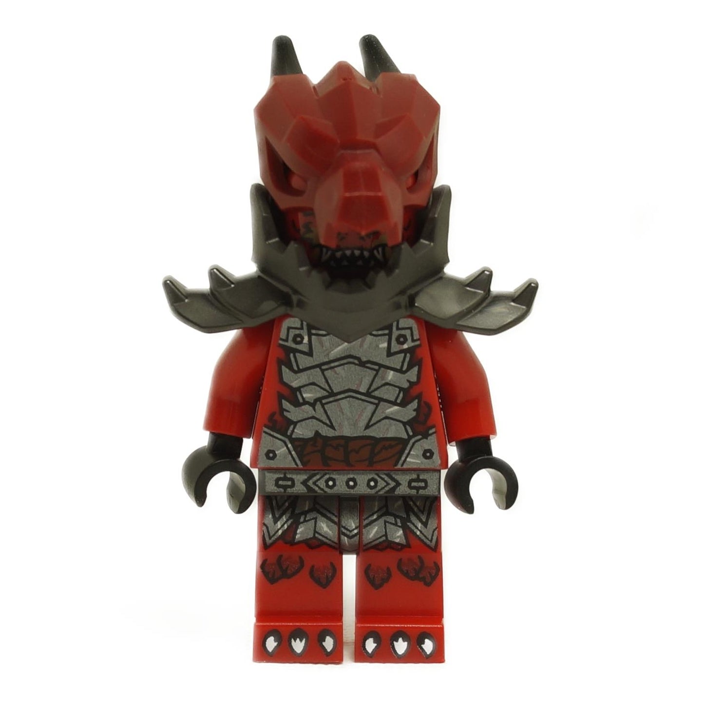 Dragonian Warrior minifigure njo0920 with detailed armor print and dragon-themed head design