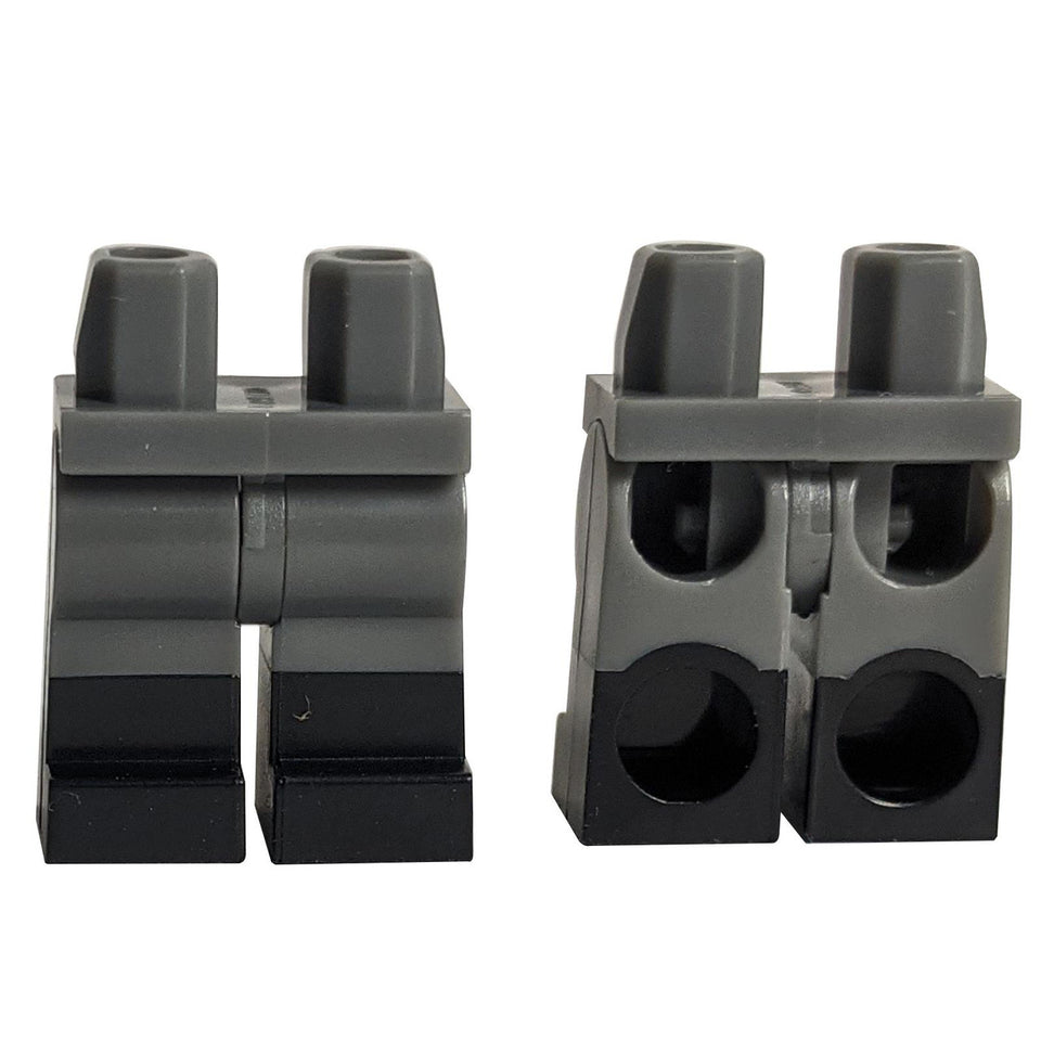 LEGO dual molded legs with black boots pattern, part 970c00pb0411